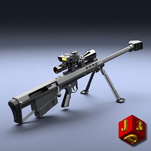 Sniper rifle Barrett M95 with optical sight.