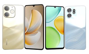 Realme P4 Lite Beach Gold And Honor Play 60A Azure Sky 3D model