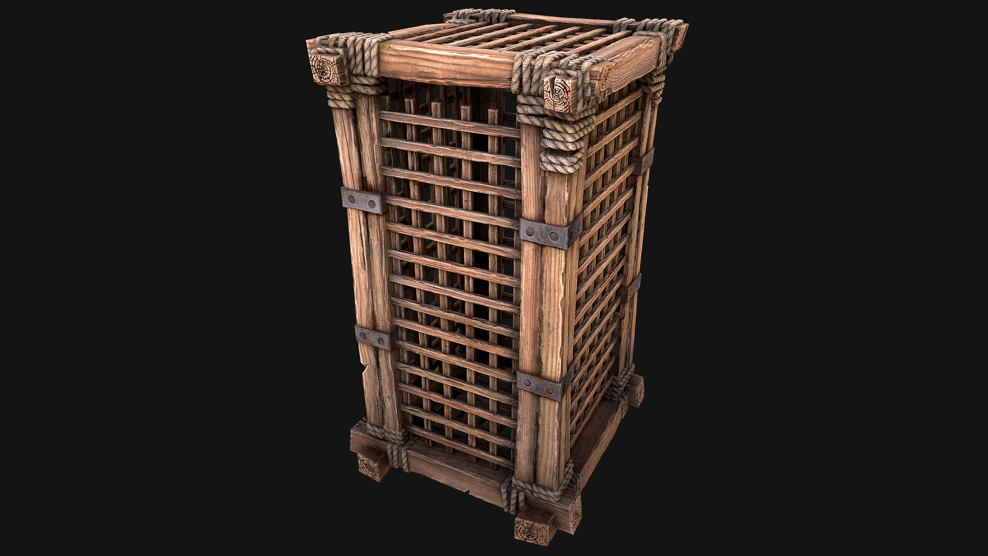 Medieval Prison Cells model https://p.turbosquid.com/ts-thumb/MQ/6hJXNc/0u/woodencage10/png/1668683912/1920x1080/fit_q87/74b34a1ecaaddc8106bf13b16b13b0faae47ad47/woodencage10.jpg