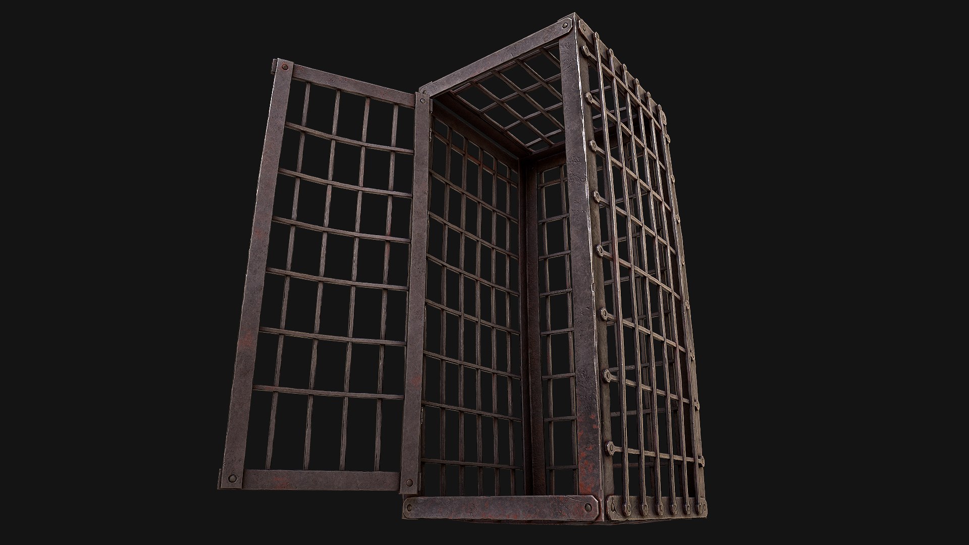 Medieval Prison Cells model https://p.turbosquid.com/ts-thumb/MQ/6hJXNc/kn/ironcage5/png/1668683870/1920x1080/fit_q87/394bba9ed84d86e17851b83055edbbd5168ea417/ironcage5.jpg