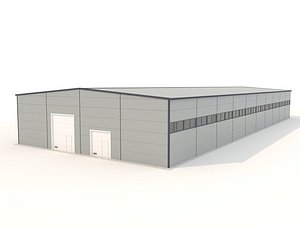 3D industrial metal hangar