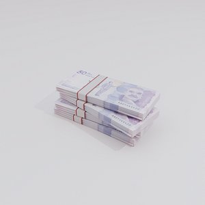 3D 50 Mil Pesos Colombian Currency model