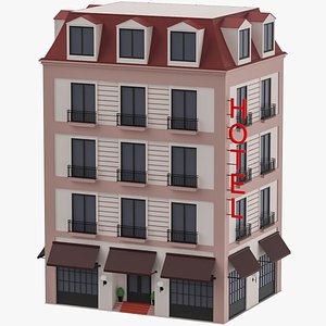 Low Poly Cartoon Hotel 3D model