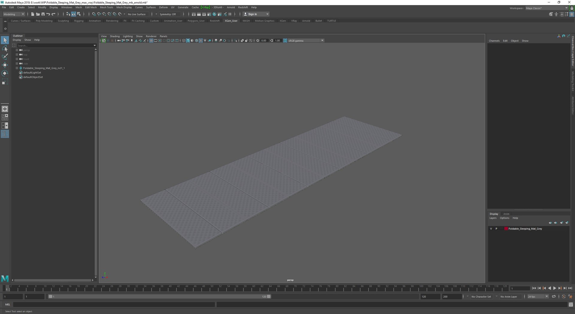 3D Model Foldable Sleeping Mat Grey - TurboSquid 2368916