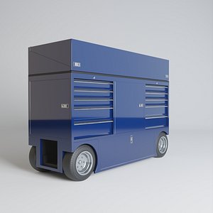3D Workstation Cart With Top PBR model