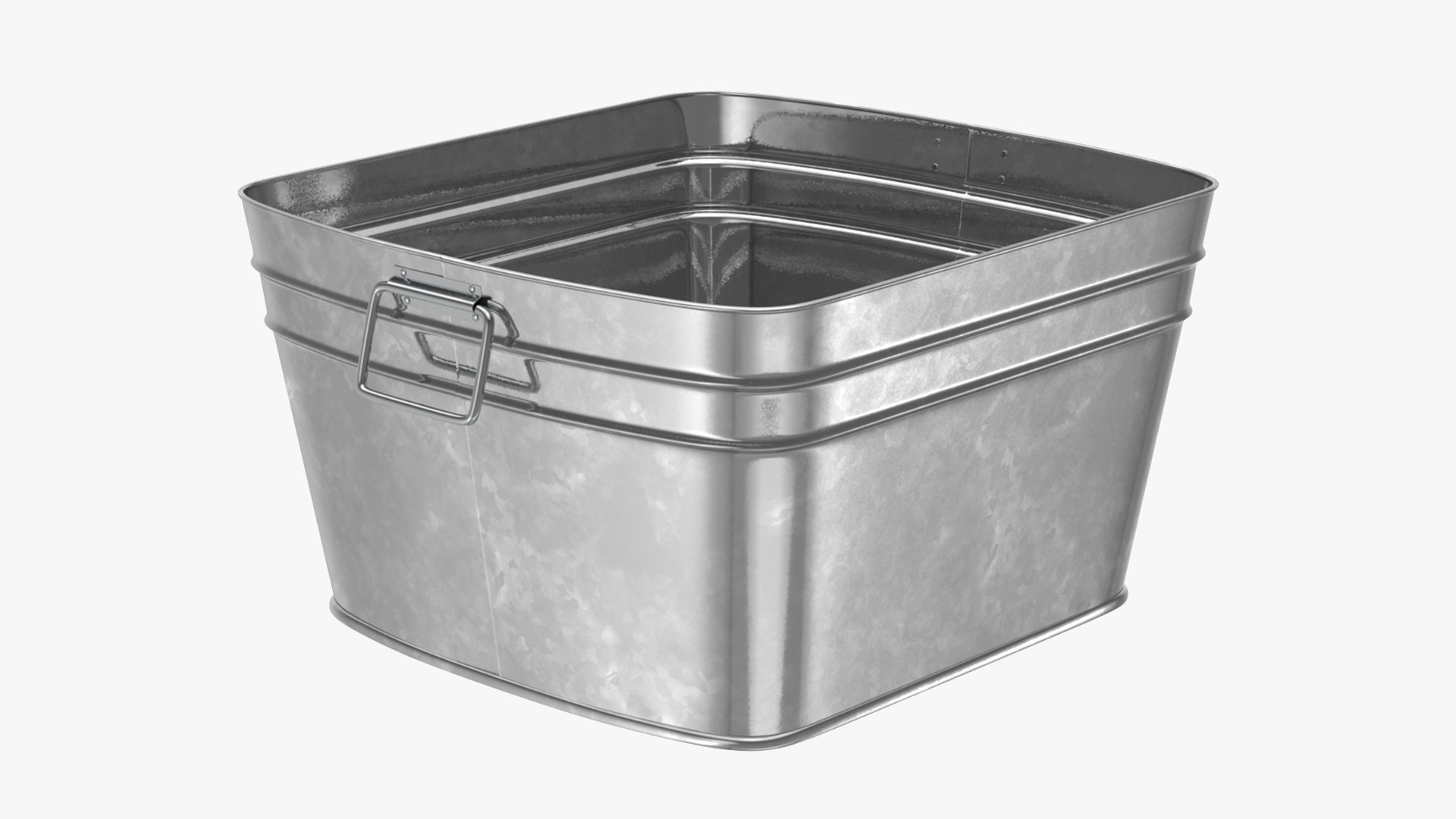Galvanized Square Tub 3D model preview
