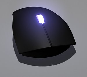 Computer mouse with glowing wheel