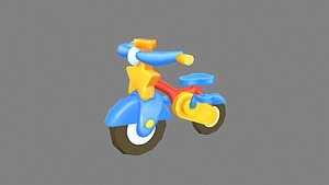 Cartoon bike toy Low-poly 3D model 3D model