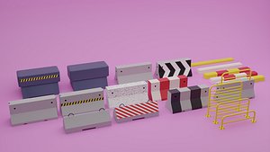 3D Low-Poly Barrier Pack