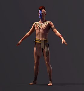 3D model Native American game Character