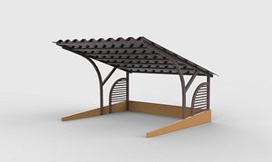 3D car parking shed 3D model