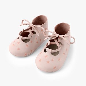 shoes baby bootees 3d obj