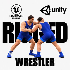 Lowpoly Wrestler Character Rigged Game Ready