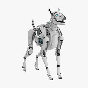 Futuristic Robotic Dog White Rigged for Maya 3D model