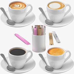 Coffee Mugs Collection 3D model