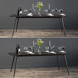 rectangular fen dinning table 3D model