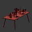 rectangular fen dinning table 3D model