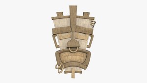 Tribal Mask I08 Full Wood - Costume Character Design model