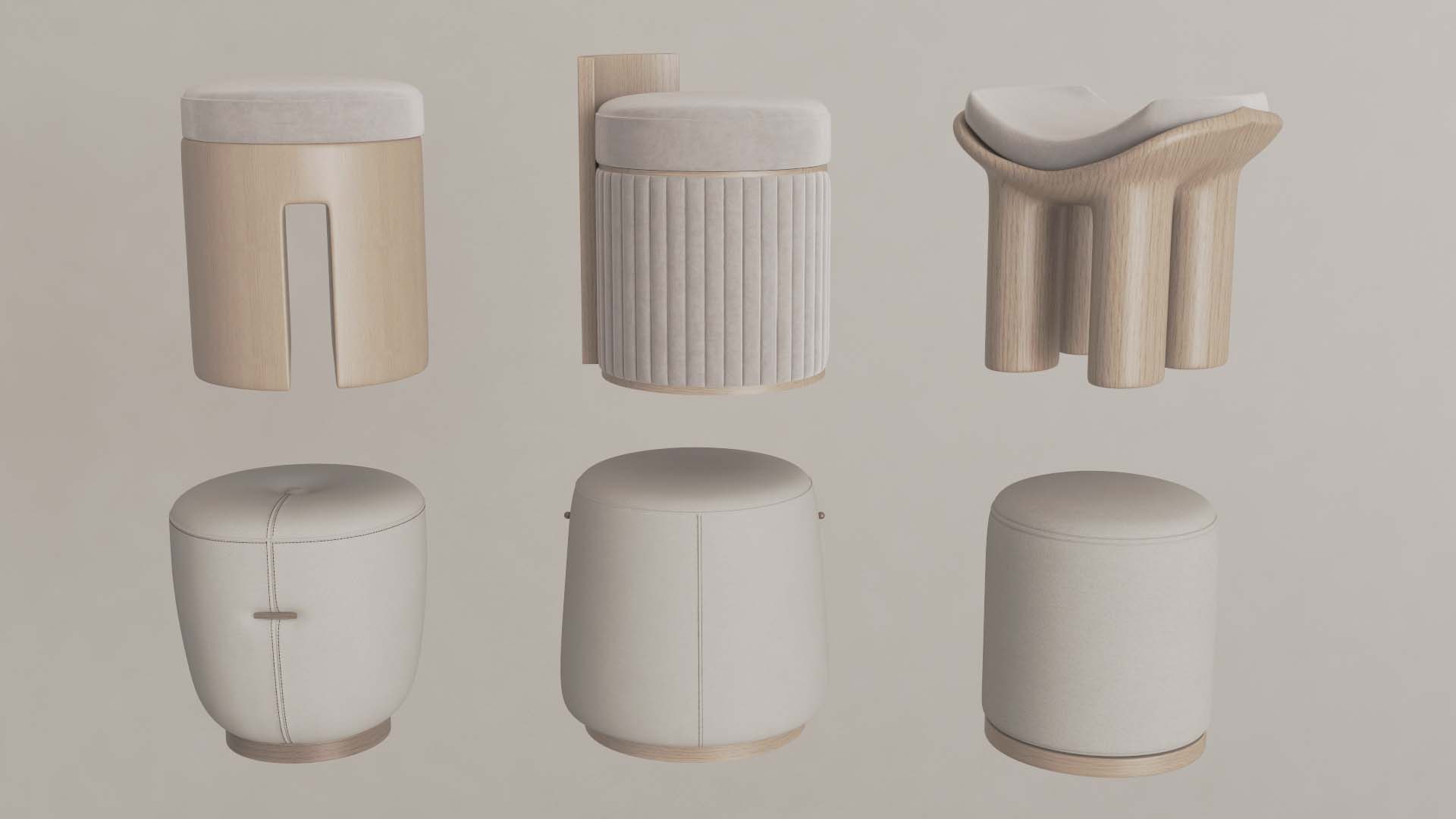 Modern Stools Collection 5 3D Model - TurboSquid 2185218