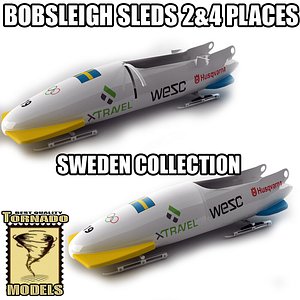 bobsleigh sled - sweden 3d max