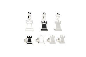3D chess earrings pendant