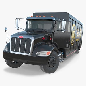 Peterbilt 337 UPS Branded Box Truck Black Rigged for Cinema 4D 3D model