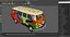 3D Hippie Volkswagen Bus