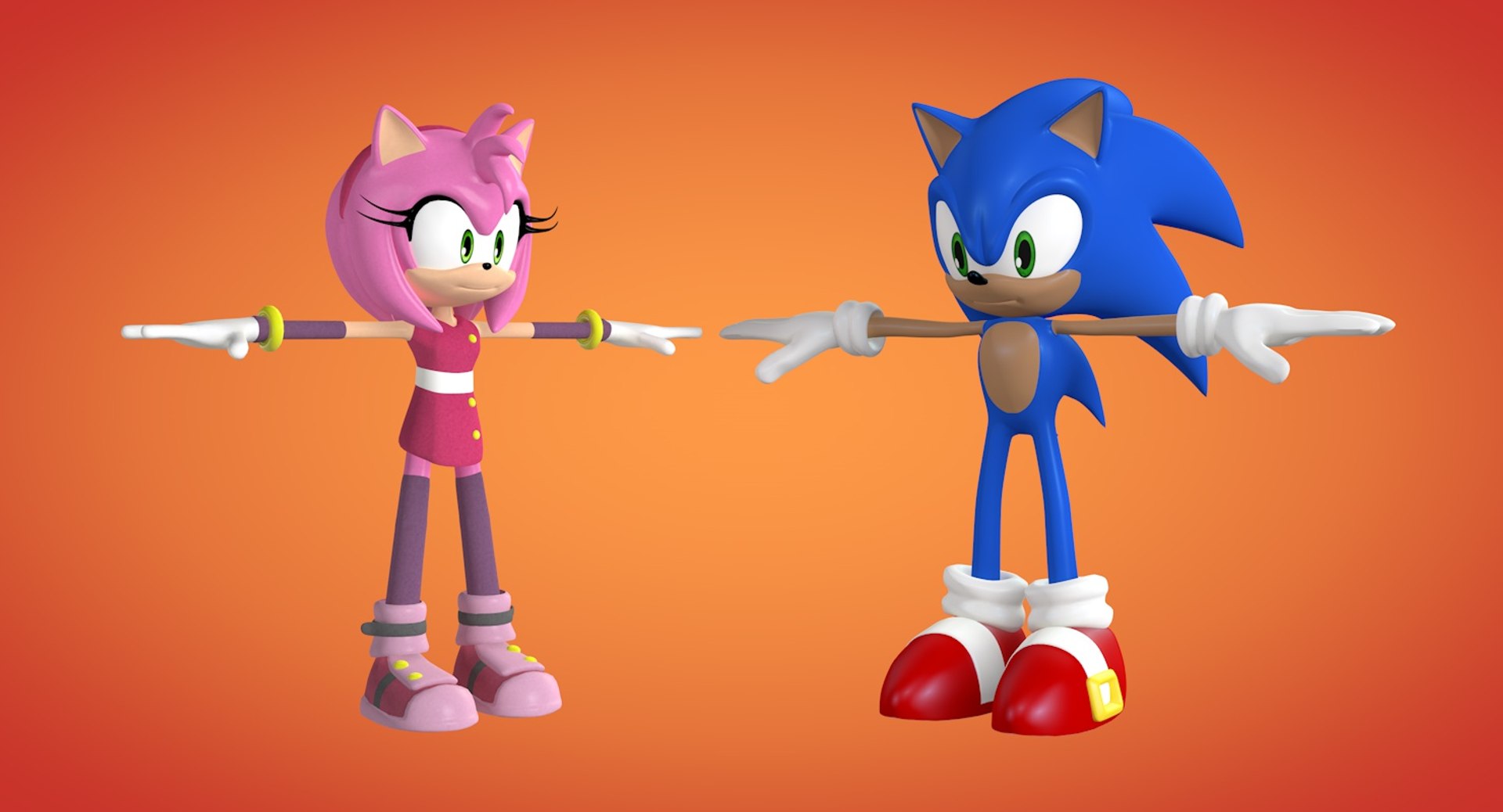 Sonic e Amy Rose Modelo 3D - TurboSquid 1085207