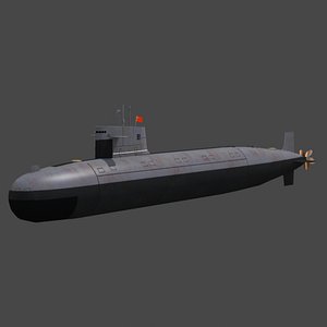 3D chinese type 091 han class nuclear submarine