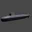 3D chinese type 091 han class nuclear submarine
