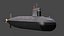 3D chinese type 091 han class nuclear submarine