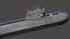 3D chinese type 091 han class nuclear submarine