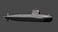 3D chinese type 091 han class nuclear submarine