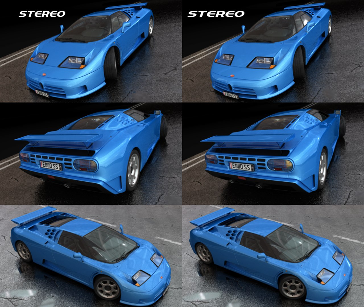 Norev Bugatti EB110S - Modèle Super Sport 1992 - Occasion (aileron à Recoller)