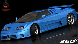 3d bugatti eb110 ss 1992 model