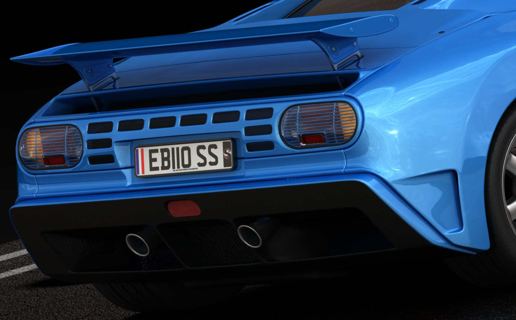 3d bugatti eb110 ss 1992 model