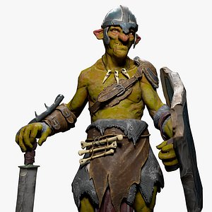 goblin fighter character 3D model