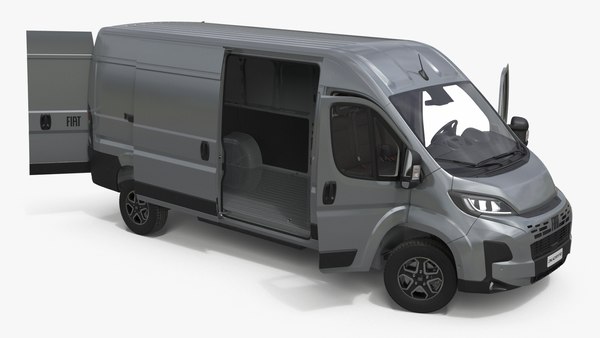 modelo 3d Furgoneta mediana gris Fiat Ducato 2025 aparejada ...