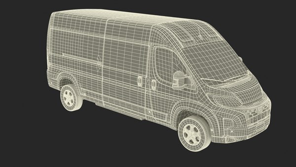 modelo 3d Furgoneta mediana gris Fiat Ducato 2025 aparejada ...
