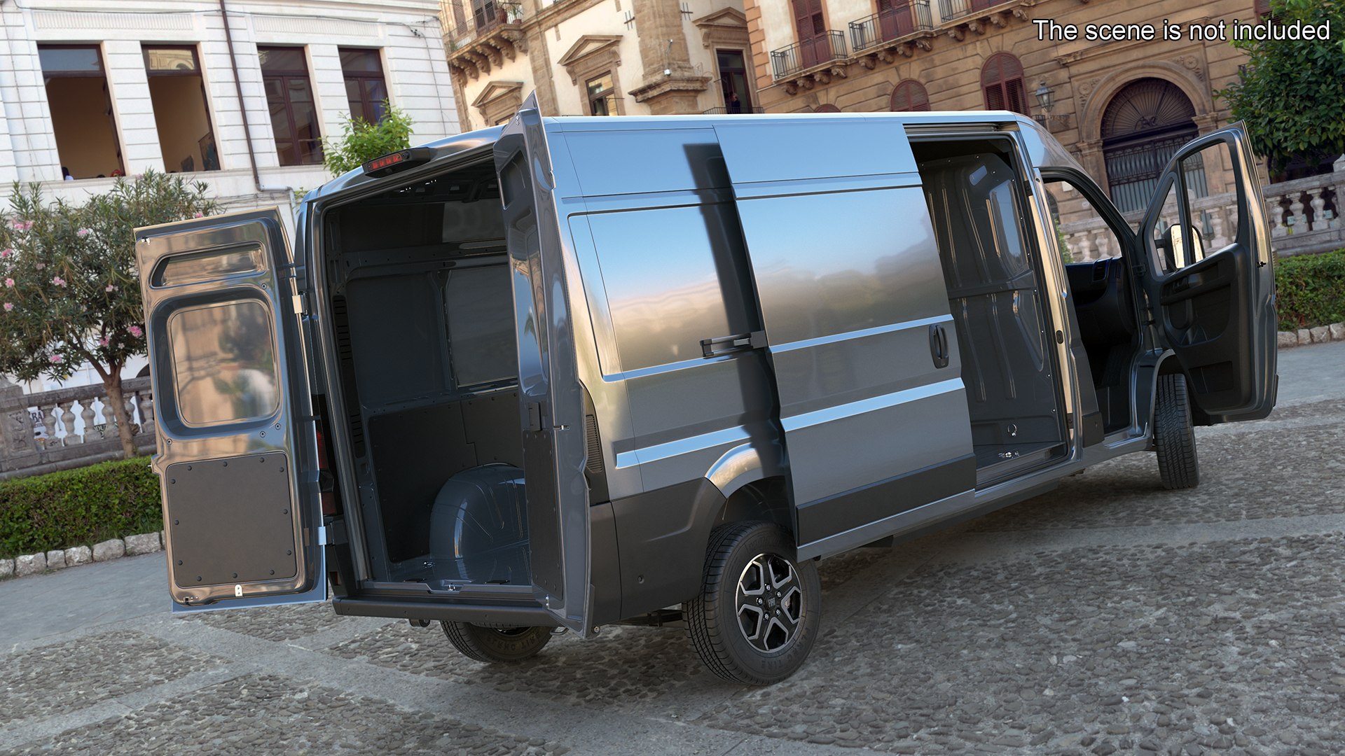 3D Gray Fiat Ducato 2025 Medium Van Rigged - TurboSquid 2407537