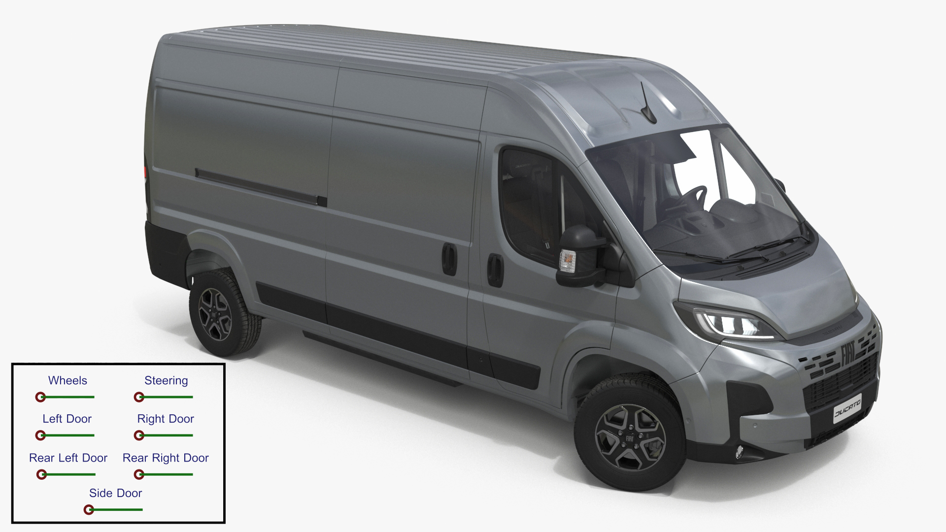 3D Gray Fiat Ducato 2025 Medium Van Rigged - TurboSquid 2407537