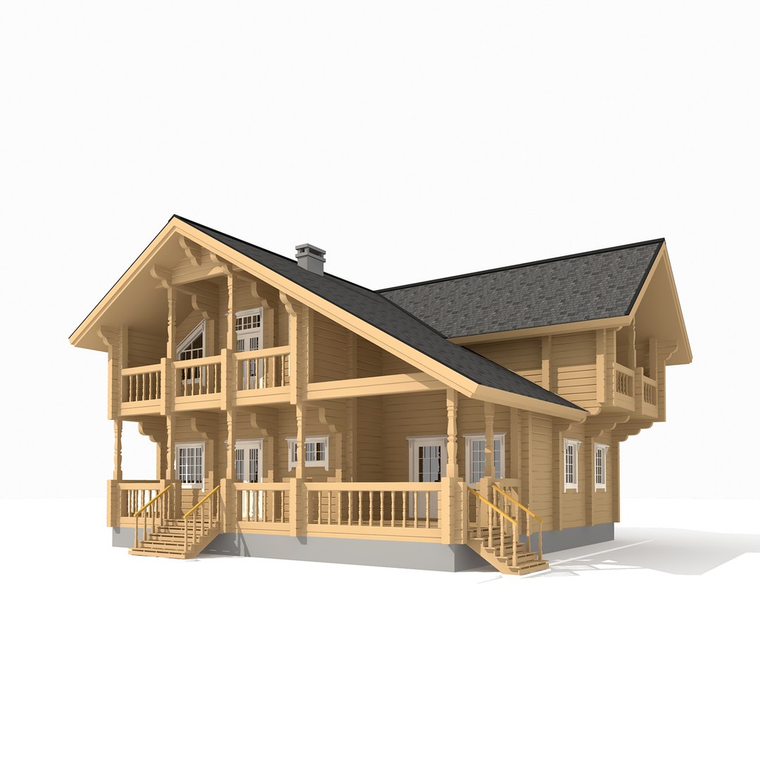 Log House 3D Model - TurboSquid 1291270
