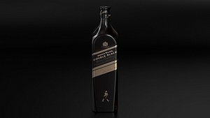 Johnnie Walker Double Black label whisky bottle 3D model