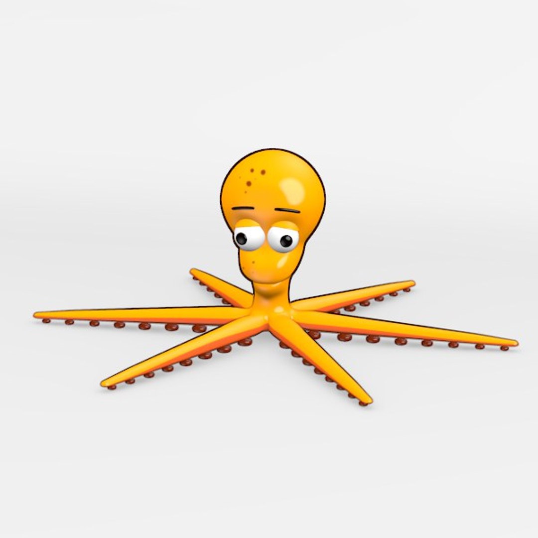 3d model squid cartoon