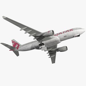 Airbus A330-200 Qatar Airways Rigged for Maya