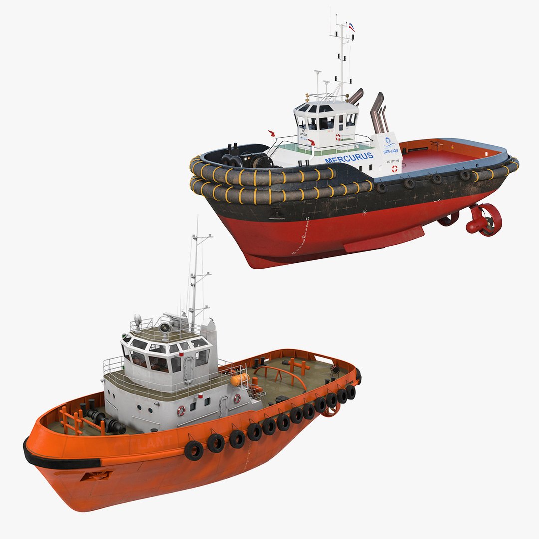 Tug Boats Collection 3D model preview