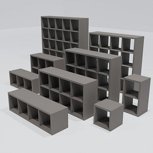 IKEA Kallax Shelf Collection - 8 Accurate 3D Models in Various Sizes