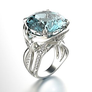 3D Jewelry Fashion Ring with gem Octopus 0120 3dm stl fbx