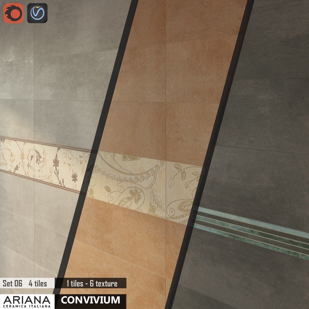 tile ariana convivium set 3d model