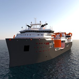 Cable Installation Vessels Black 3D model